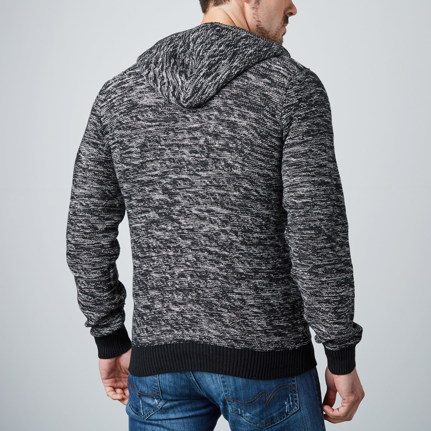 Long Sleeve Hooded Henley // Charcoal (L) - Projek Raw - Touch of Modern