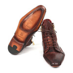 Genuine Crocodile + Calfskin Handmade Zipper Boots // Brown (Euro: 42)