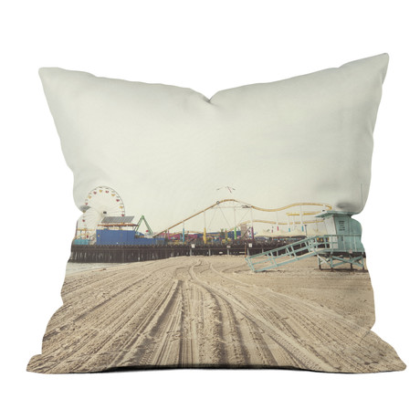 Santa Monica Pier // Throw Pillow (18" x 18")