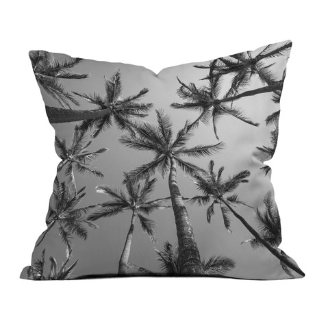 BW Palms // Throw Pillow (18" x 18")