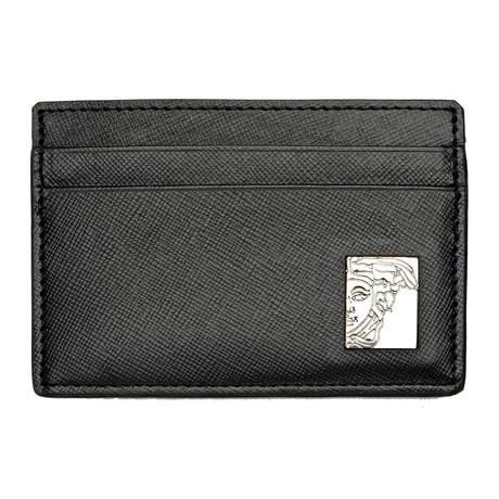 Saffiano Leather Card Wallet // Black