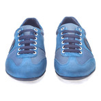 Mixed Texture Lace-Up Sneaker // Royal Blue (Euro: 43)
