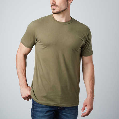 Ultra Soft Sueded Crewneck T-Shirt // Military Green (S)