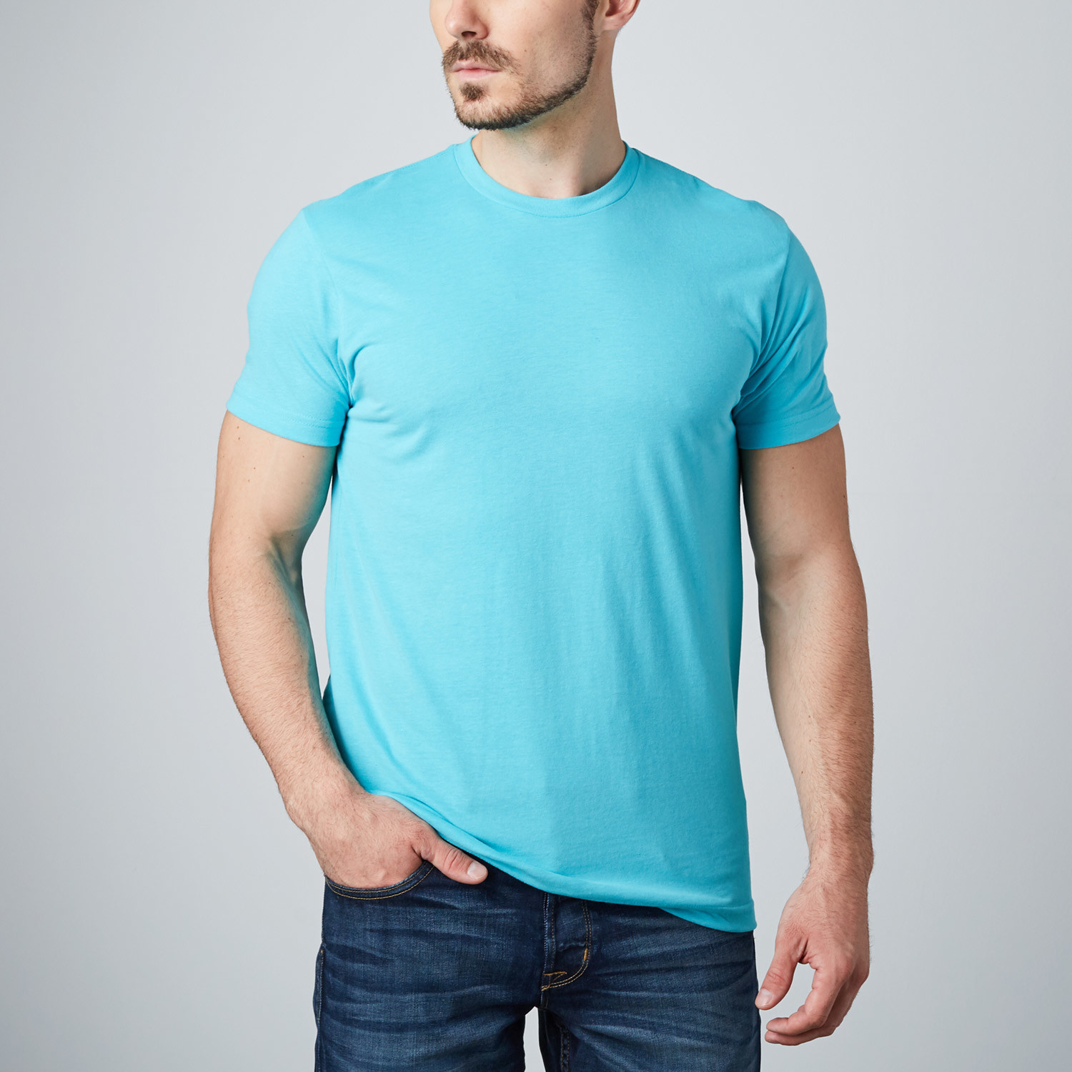 Ultra Soft Sueded Crewneck T-Shirt // Turquoise (S) - Ethan Williams ...