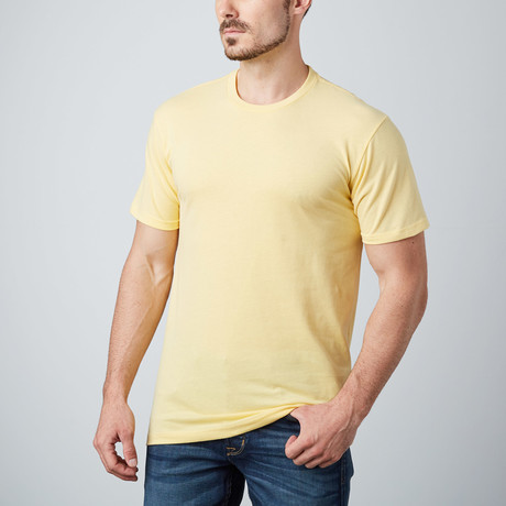 Ultra Soft Sueded Crewneck T-Shirt // Yellow (S)