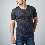 Burnout V-Neck T-Shirt // Black (XL)