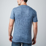 Burnout V-Neck T-Shirt // Indigo (XL)