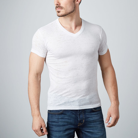 Burnout V-Neck T-Shirt // White (S)
