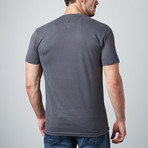 Ultra Soft Sueded V-Neck T-Shirt // Heavy Metal (L)