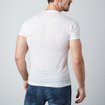 Burnout V-Neck T-Shirt // White (XL)