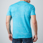 Burnout V-Neck T-Shirt // Turquoise (M)