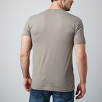 Ultra Soft Sueded V-Neck T-Shirt // Stone (L)