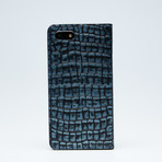 Leather Diary // Croco Style // iPhone 7/8 (Dark Gold)