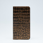 Leather Diary // Croco Style // iPhone 7/8 (Dark Gold)