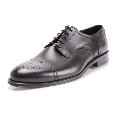 Matte Wingtip Captoe Derby // Black (Euro: 39)