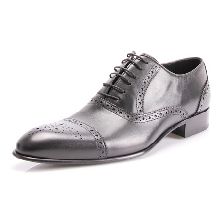 Wingtip Captoe Oxford // Black (Euro: 39)