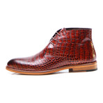 Lace-Up Crocodile Embossed Chukka Boot // Tobacco (Euro: 40)