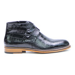 Single Monk Crocodile Embossed Boot // Black (Euro: 44)