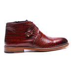 Crocodile Embossed Buckle Strap Boot // Tobacco (Euro: 39)