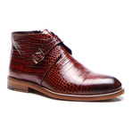 Crocodile Embossed Buckle Strap Boot // Tobacco (Euro: 39)