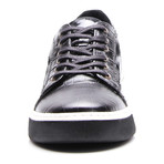 Crocodile Embossed Lace-Up Sneaker // Black (Euro: 42)