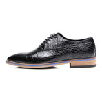 Crocodile Embossed Oxford // Black (Euro: 43)