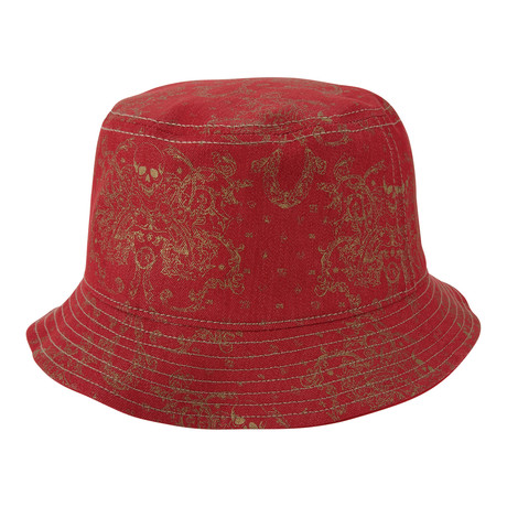 Metallic Print Bucket Hat // True Red (Small/Medium)