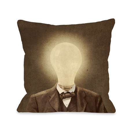 The Idea Man Sepia // Pillow (16"L x 16"W)