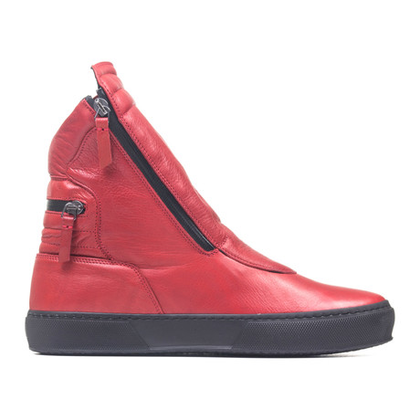 Giove High-Top Sneaker // Red + Black Rock (Euro: 39)