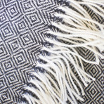 Baby Alpaca Throw // Black + Cream