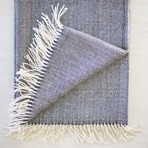 Baby Alpaca Throw // Black + Cream