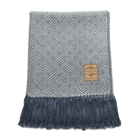 Alpaca Blend Throw // Pacific Blue
