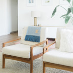 Alpaca Blend Throw // Pacific Blue