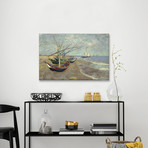 Fishing Boats on the Beach at les Saintes Maries de la Mer // Vincent van Gogh (26"W x 18"H x 0.75"D)