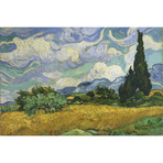 A Wheatfield with Cypresses // Vincent van Gogh // 1889 (26"W x 18"H x 0.75"D)