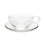 Clear Cups + Saucers // Set of 4