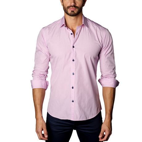 Gringham Casual Button-Up // Pink (S)