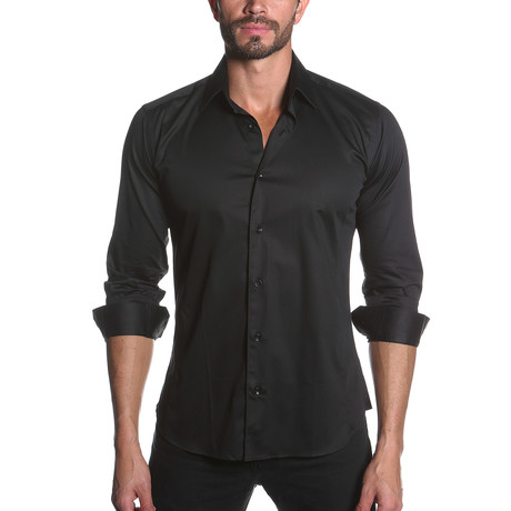 Woven Button-Up // Black (S)