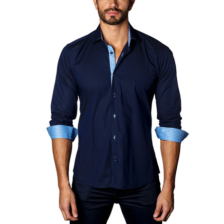 Jared Lang // Casual Button-Up // Navy (2XL)