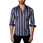 Striped Casual Button-Up // Navy (2XL)