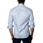 Striped Casual Button-Up // Royal Blue + White (S)