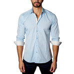 Melange Woven Button-Up // Blue (S)