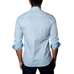 Melange Woven Button-Up // Blue (S)