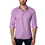 Jared Lang // Plaid Casual Button-Up // Dark Purple (2XL)