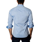 Melange Contrasted Casual Button-Up // Steel Blue (L)