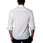 Contrasted Casual Button-Up // White (L)