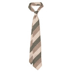 Cashmere Block Stripe Tie // Green + Brown + Cream