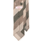 Cashmere Block Stripe Tie // Green + Brown + Cream