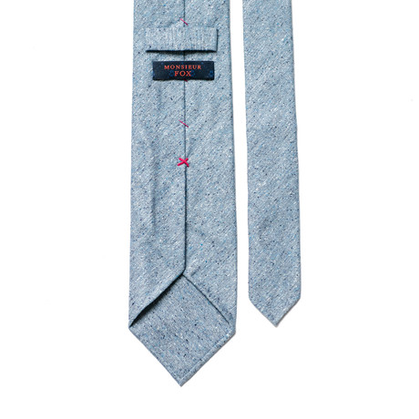 Speckled Silk Cotton Tie // Light Blue