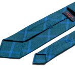 Draper's Windowpane Tie // Blue + Teal